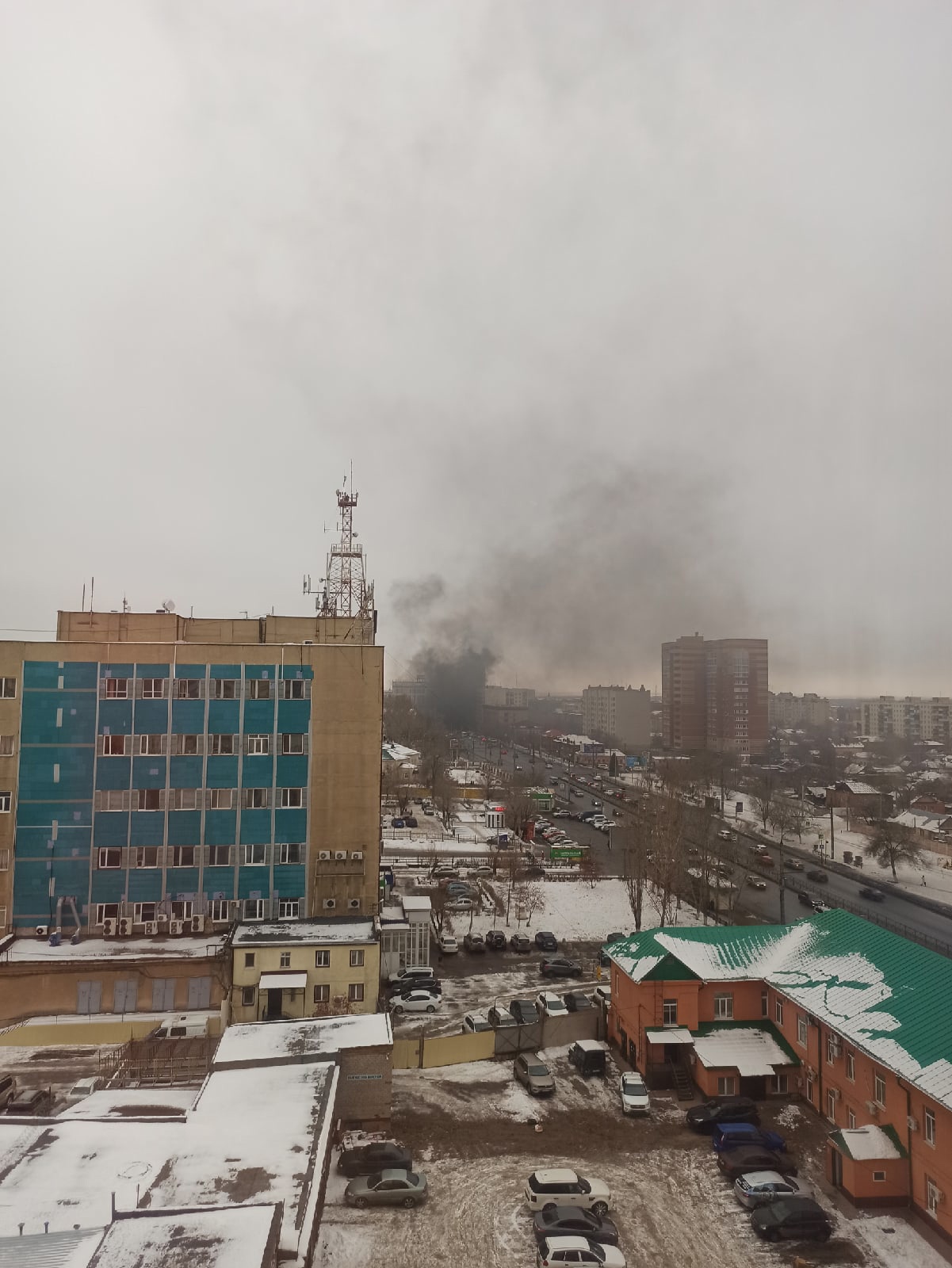 Пожар на ул. Терешковой в Оренбурге
