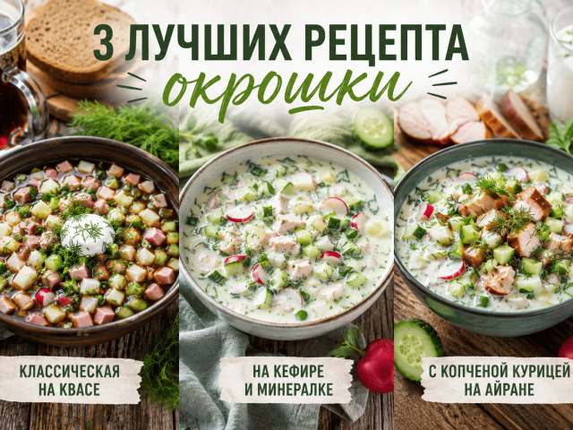Классика, квас или кефир: три лучших рецепта окрошки для жарких дней