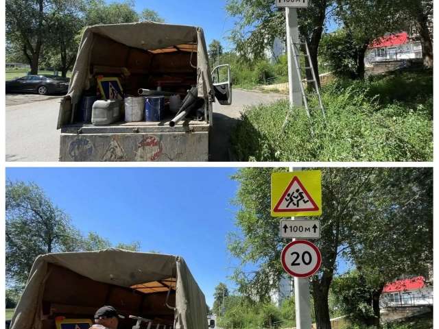 В Оренбурге возле школ устанавливают новые светофоры и дорожные знаки