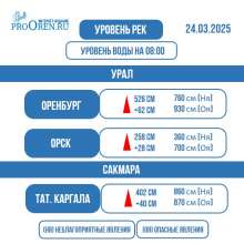 За сутки Урал у Оренбурга вновь поднялся: +62 см