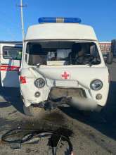 В районе п. Пригородный произошла авария с участием кареты скорой помощи
