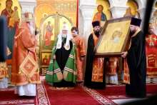 Патриарх Кирилл освятил оренбургский храм преподобного Пимена Угрешского