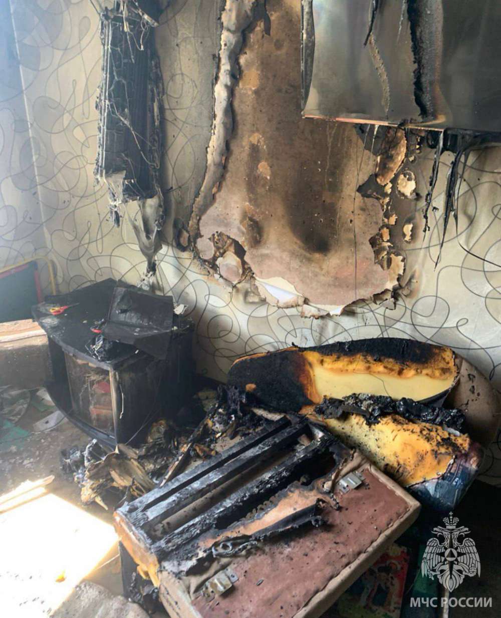 Пожар в 16-этажке на ул. Березка в Оренбурге
