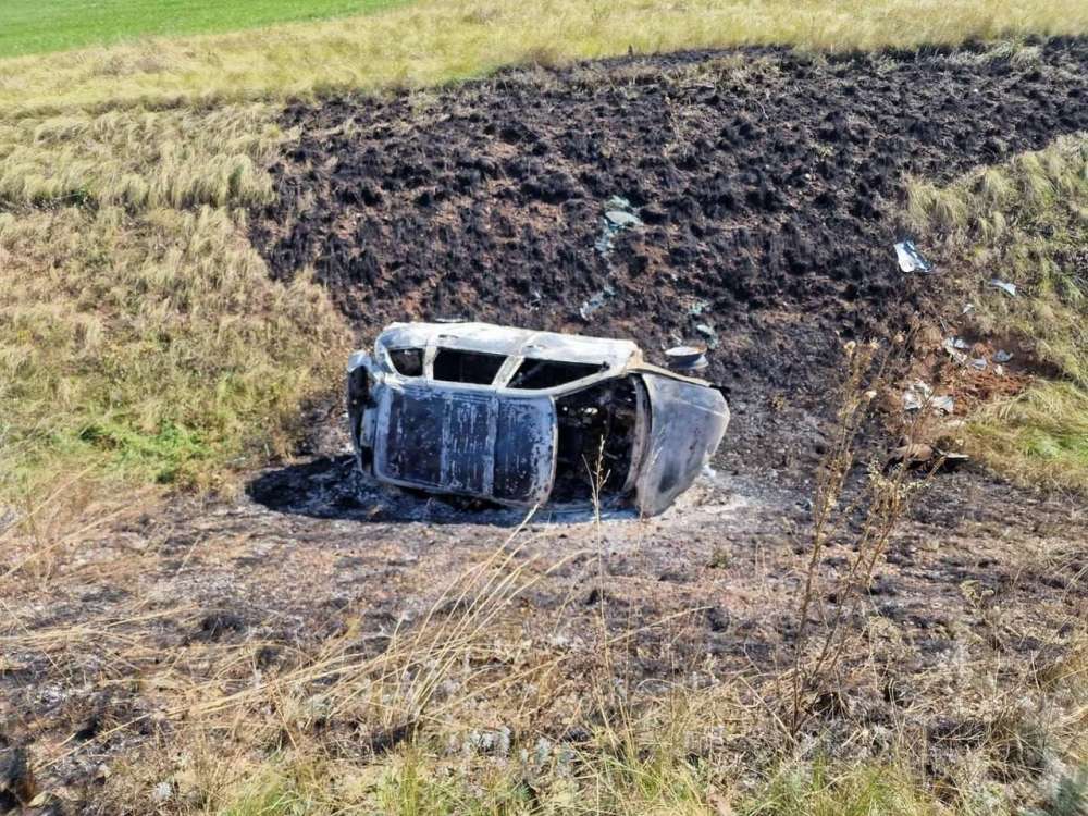 После аварии в Саракташском районе полностью сгорела машина