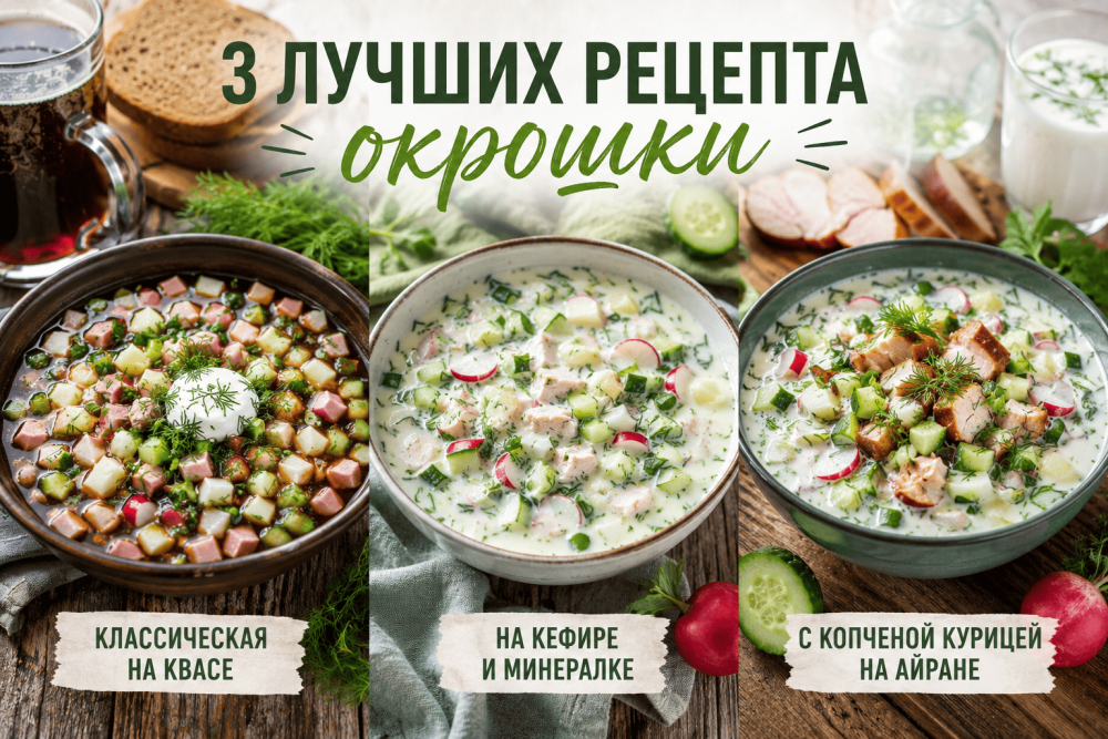 Классика, квас или кефир: три лучших рецепта окрошки для жарких дней