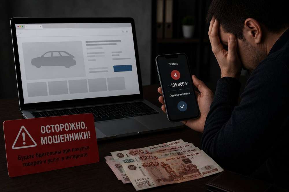 В Оренбурге мужчина лишился 405 тысяч рублей после попытки купить автомобиль онлайн