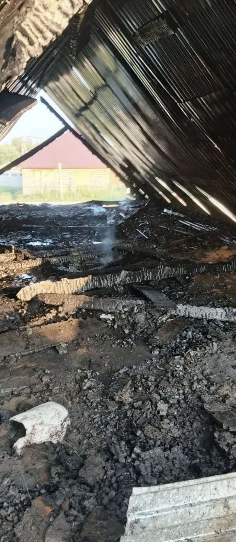 Под Оренбургом загорелись надворные постройки