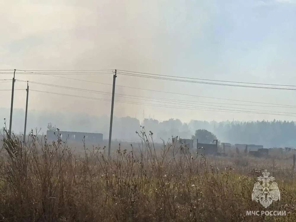 В Саракташском районе горит сухая трава у поселка. В борьбе с огнем задействован пожарный поезд