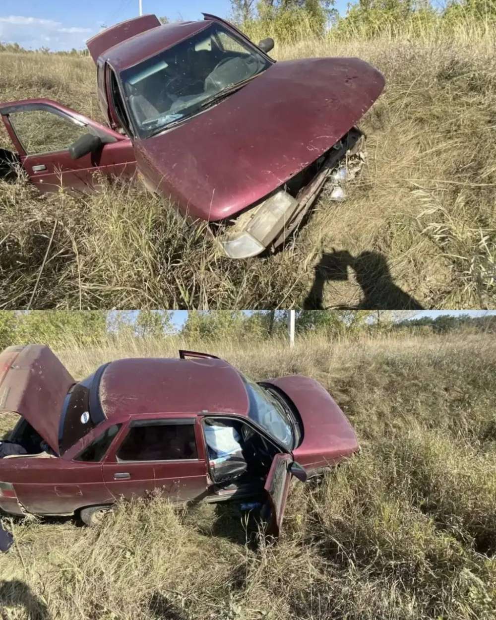 В Ташлинском районе автомобиль съехал в кювет, пострадали два человека