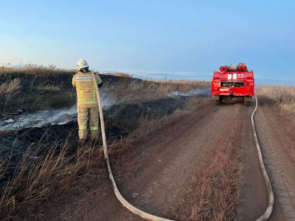 В Сакмарском районе сгорело 500 квадратных метров сухой трав